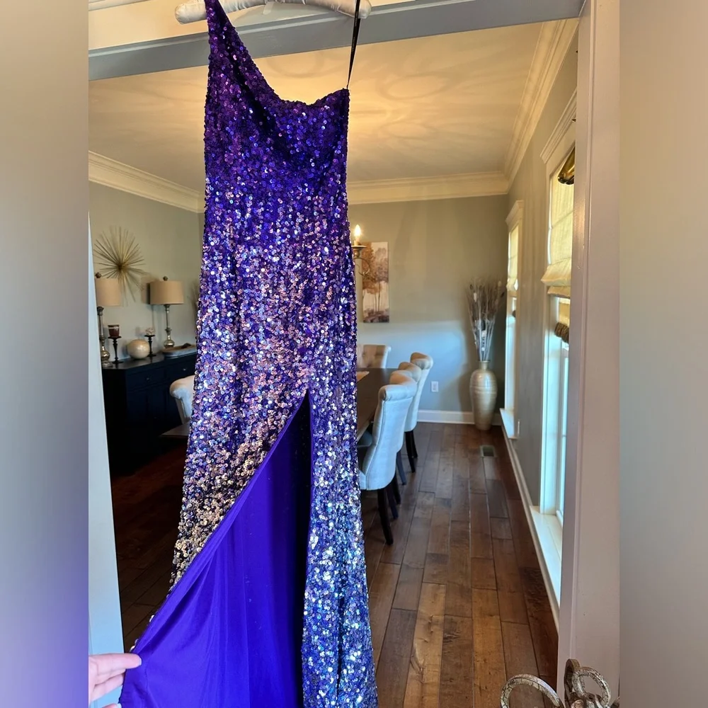 Beautiful Ombre Purple Sherri Hill prom dress!! - Picture 2 of 11